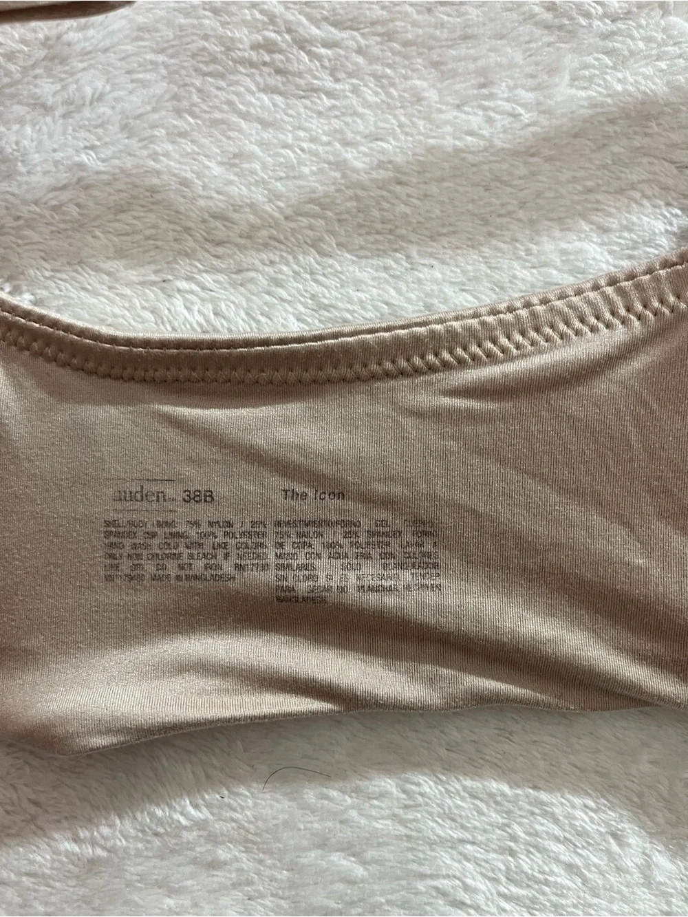 Auden The Icon Lightly Lined Everyday Beige Nude T-Shirt Bra Smooth Support 38B